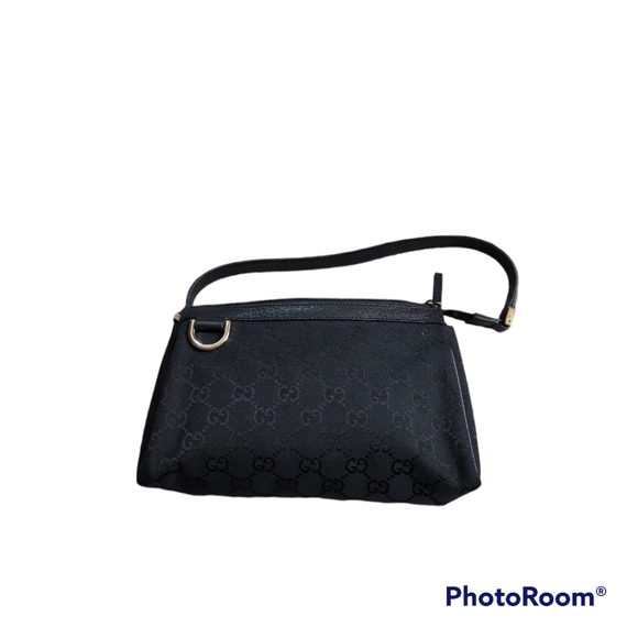 Gucci Black GG Canvas and Leather D Ring Abbey Pochette - Picture 6 of 14